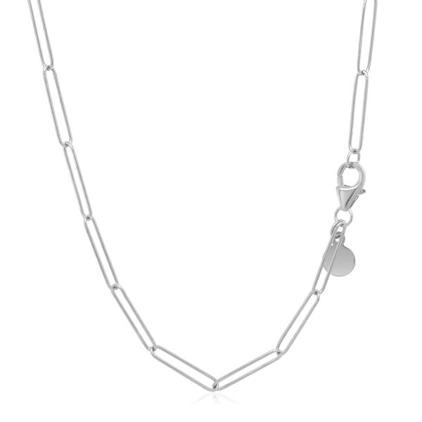 14k White Gold Wire Paperclip Chain (2.7 mm) - Image 3