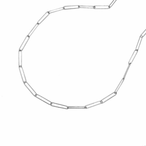 14k White Gold Wire Paperclip Chain (2.7 mm) - Image 4