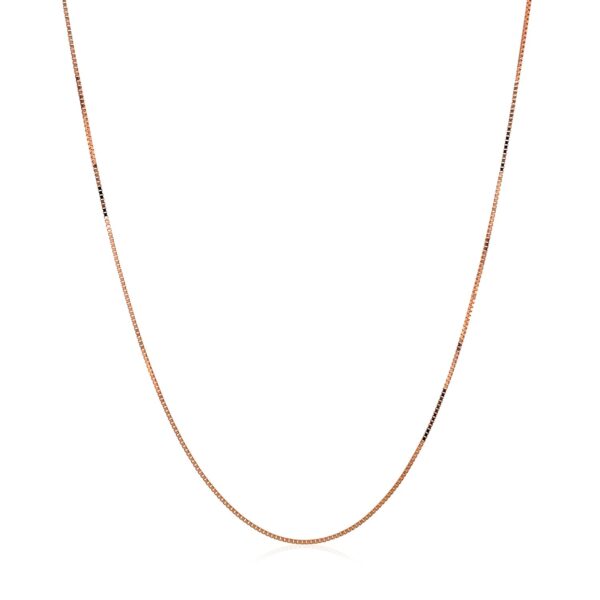 14k Rose Gold Classic Box Chain (0.45 mm) - Image 2