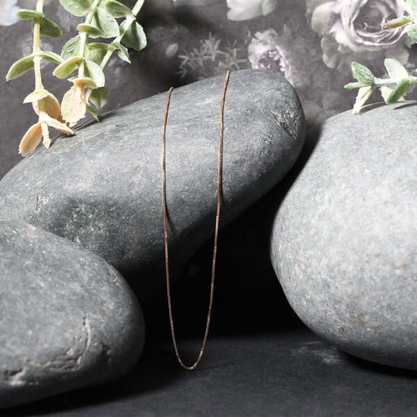 14k Rose Gold Classic Box Chain (0.45 mm) - Image 4