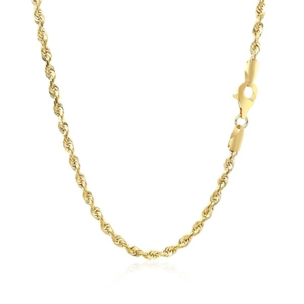10k Yellow Gold Solid Diamond Cut Rope Chain (2.75 mm) - Image 3