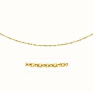 14k Yellow Gold Pendant Chain with Textured Links (3.3 mm)