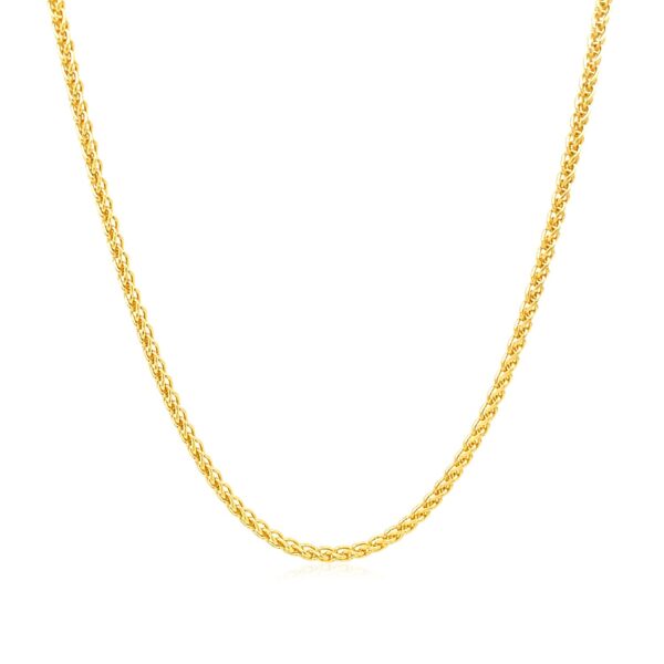 14k Yellow Gold Round Wheat Chain (1.5 mm) - Image 2