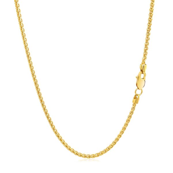 14k Yellow Gold Round Wheat Chain (1.5 mm) - Image 3