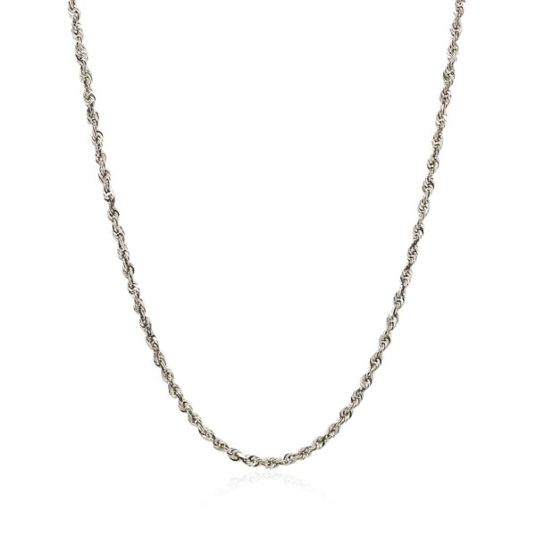 14k White Gold Solid Diamond Cut Rope Chain (1.80 mm) - Image 2