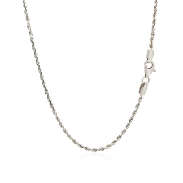 14k White Gold Solid Diamond Cut Rope Chain (1.80 mm) - Image 6