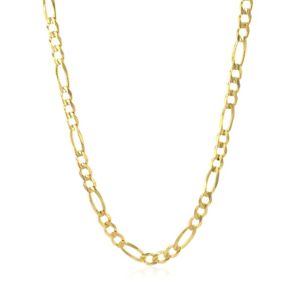14k Yellow Gold Solid Figaro Chain (3.80 mm) - Image 2