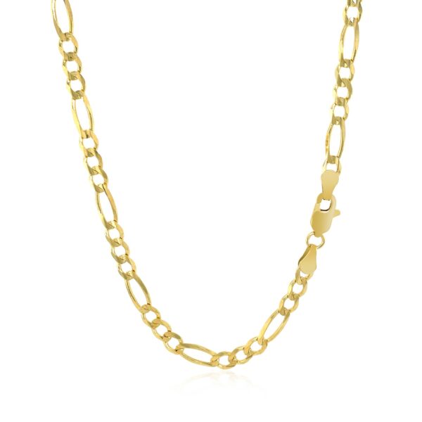 14k Yellow Gold Solid Figaro Chain (3.80 mm) - Image 3