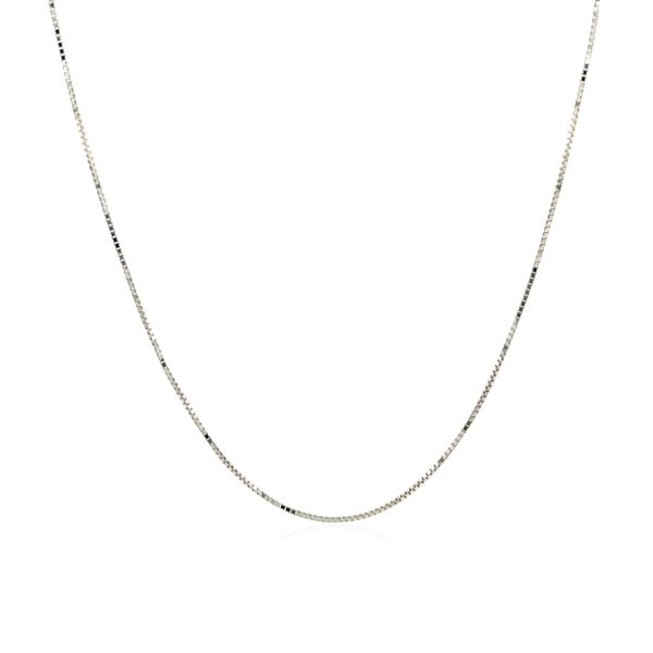 14k White Gold Classic Box Chain (0.60 mm) - Image 2