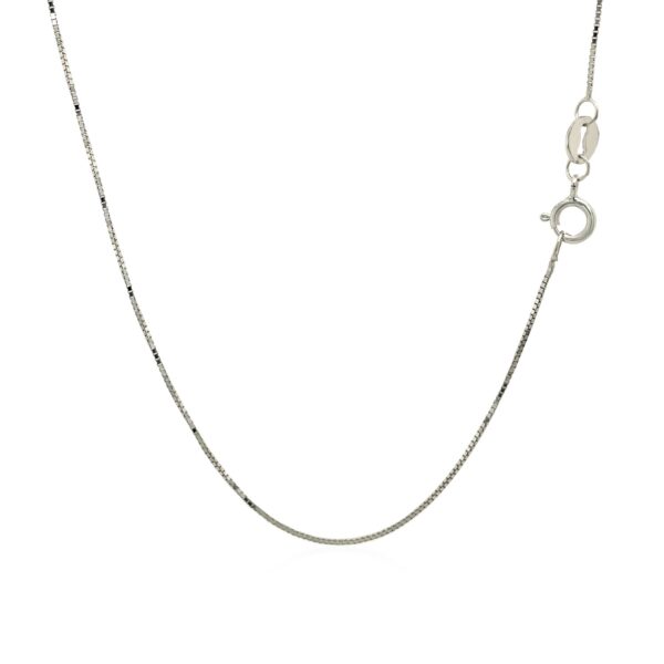 14k White Gold Classic Box Chain (0.60 mm) - Image 3