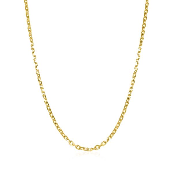 14k Yellow Gold Diamond Cut Cable Link Chain (1.90 mm) - Image 2