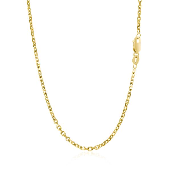 14k Yellow Gold Diamond Cut Cable Link Chain (1.90 mm) - Image 3