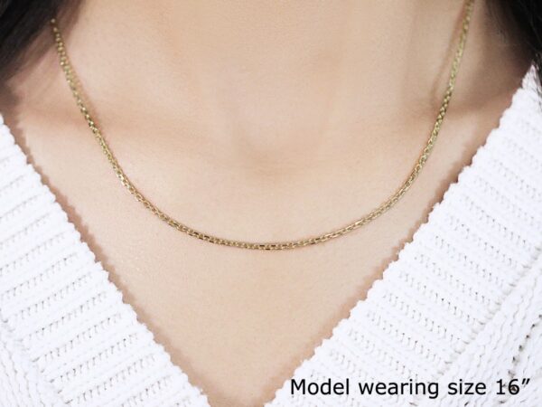 14k Yellow Gold Diamond Cut Cable Link Chain (1.90 mm) - Image 4