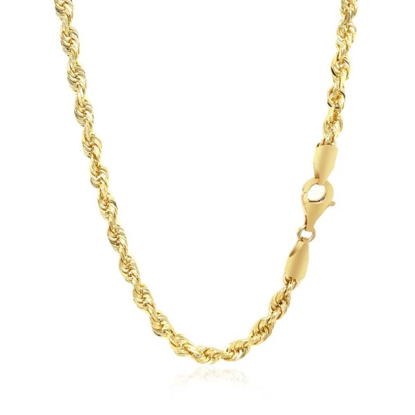 10k Yellow Gold Solid Diamond Cut Rope Chain (4.00 mm) - Image 3