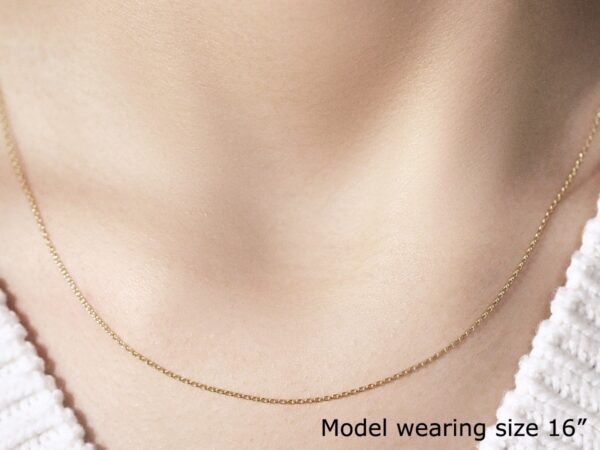 14k Yellow Gold Oval Cable Link Chain (0.97 mm) - Image 6