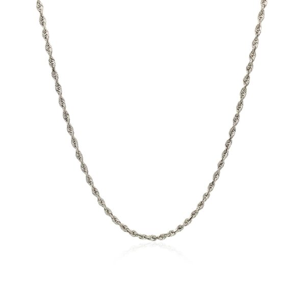 10k White Gold Solid Diamond Cut Rope Chain (1.60 mm) - Image 2