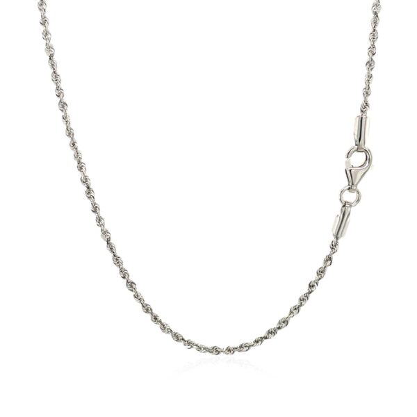 10k White Gold Solid Diamond Cut Rope Chain (1.60 mm) - Image 3