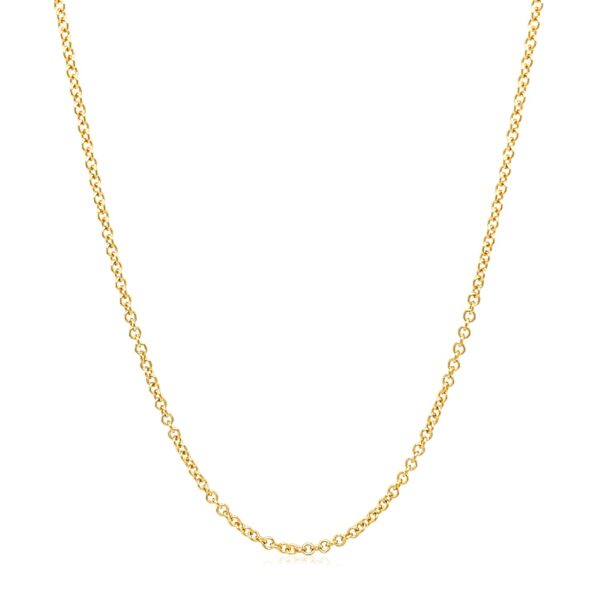 14k Yellow Gold Round Cable Link Chain (1.5 mm) - Image 2