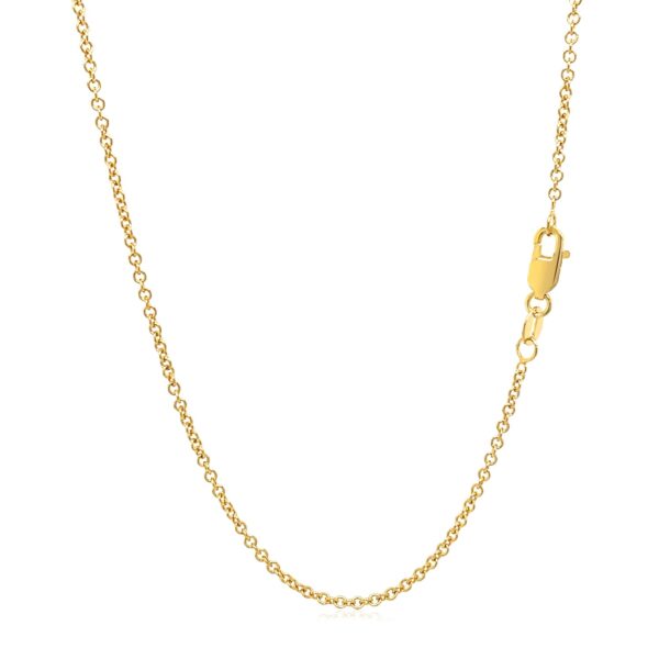 14k Yellow Gold Round Cable Link Chain (1.5 mm) - Image 3