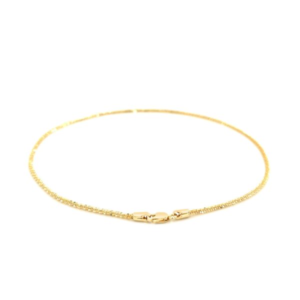 14k Yellow Gold Sparkle Anklet 1.5mm - Image 3