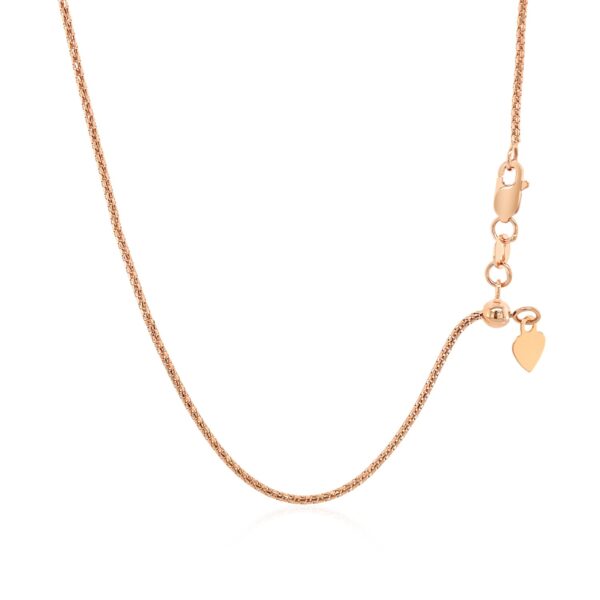 14k Rose Gold Adjustable Popcorn Chain (1.30 mm) - Image 3