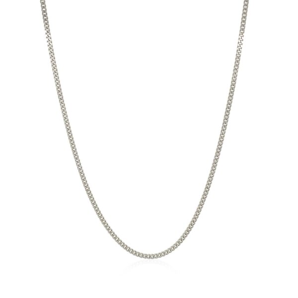 10k White Gold Gourmette Chain  (1.40 mm) - Image 2