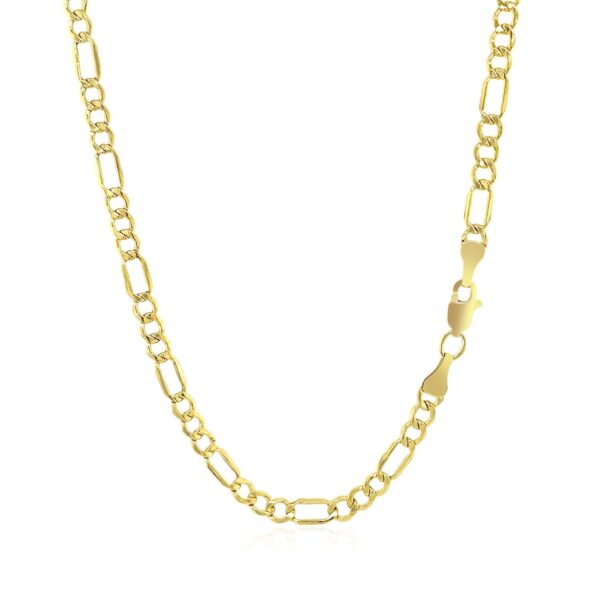 14k Yellow Gold Lite Figaro Chain (3.70 mm) - Image 4