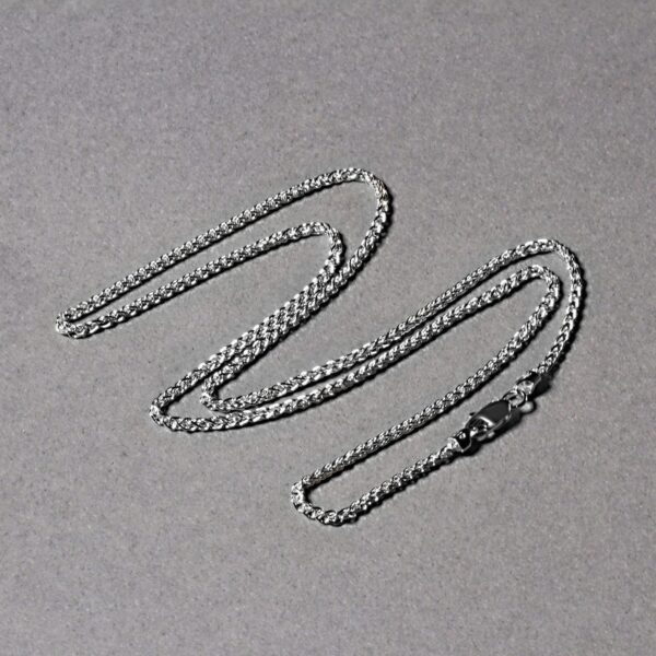 14k White Gold Round Wheat Chain (1.5 mm) - Image 5