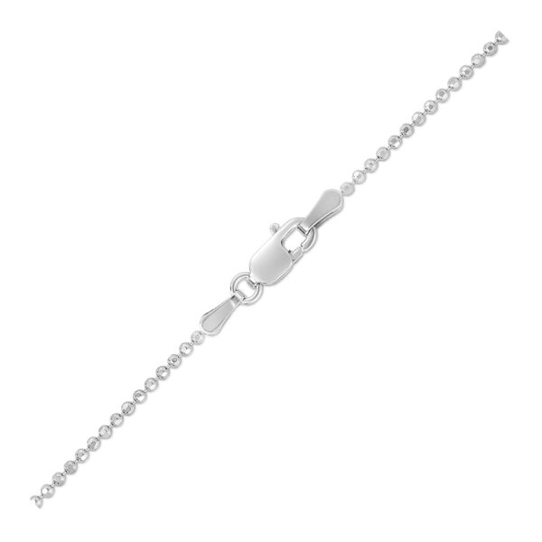14k White Gold Diamond-Cut Bead Chain (1.10 mm) - Image 2