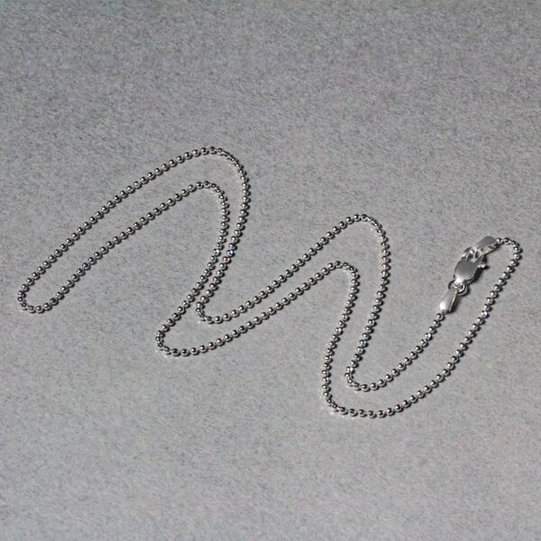 14k White Gold Diamond-Cut Bead Chain (1.10 mm) - Image 6
