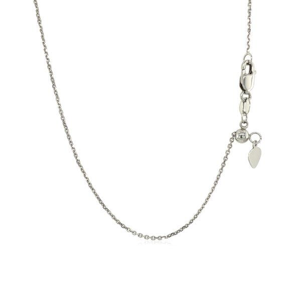 14k White Gold Adjustable Cable Chain (1.10 mm) - Image 3