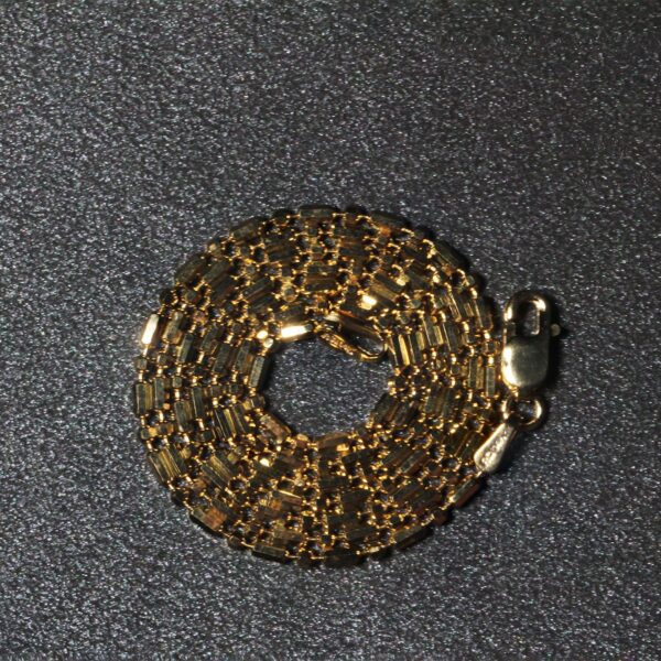 14k Yellow Gold Diamond-Cut Alternating Bead Chain (1.30 mm) - Image 6