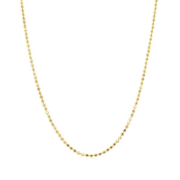 14k Yellow Gold Diamond-Cut Bead Chain (1.10 mm) - Image 2