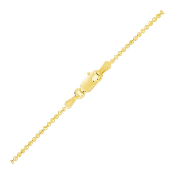 14k Yellow Gold Diamond-Cut Bead Chain (1.10 mm) - Image 6