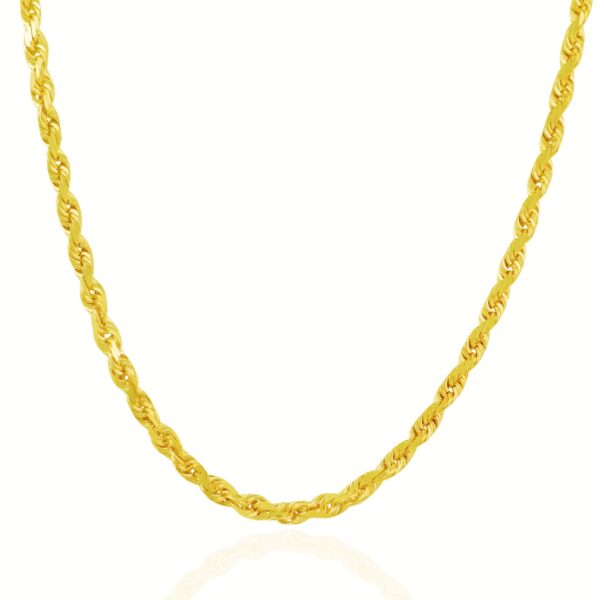 10k Yellow Gold Solid Diamond Cut Rope Chain (5.00 mm) - Image 2