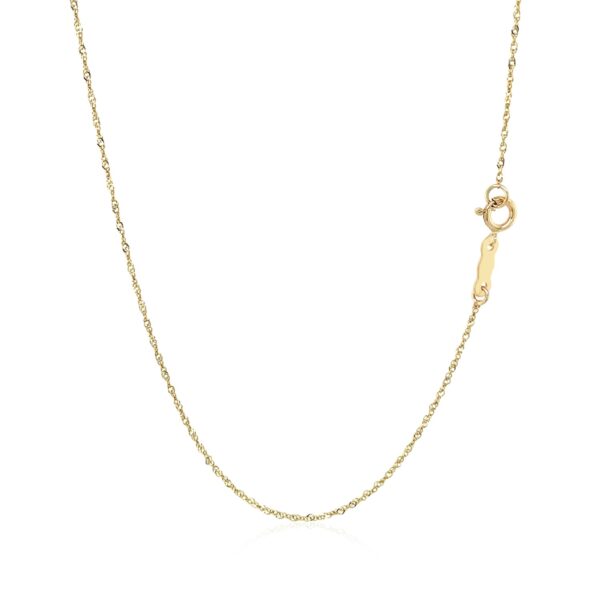 10k Yellow Gold Singapore Chain 0.8mm (0.80 mm) - Image 3