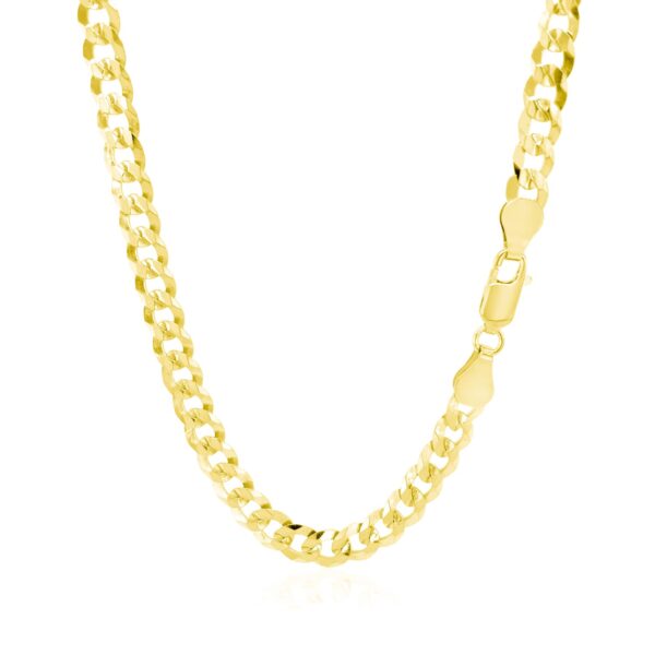 14k Yellow Gold Solid Curb Chain (5.70 mm) - Image 3