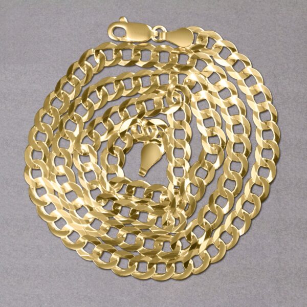 14k Yellow Gold Solid Curb Chain (5.70 mm) - Image 6