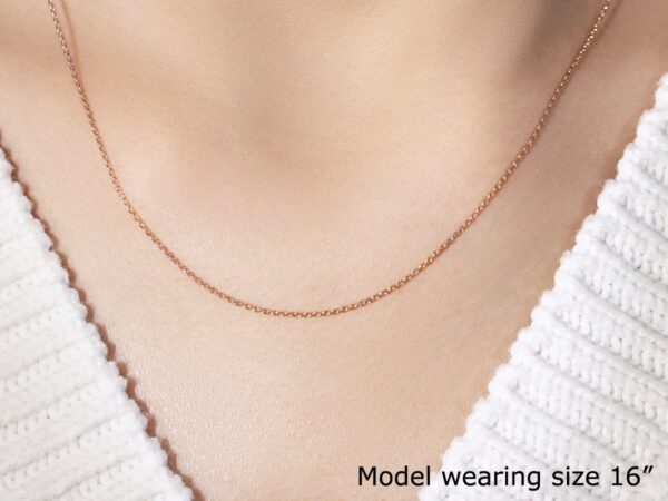 14k Rose Gold Oval Cable Link Chain (0.97 mm) - Image 4