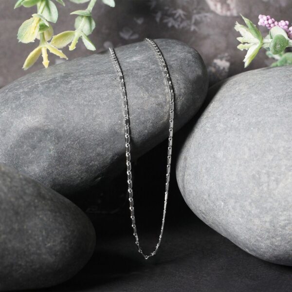 14k White Gold Lumina Pendant Chain (1.00 mm) - Image 4