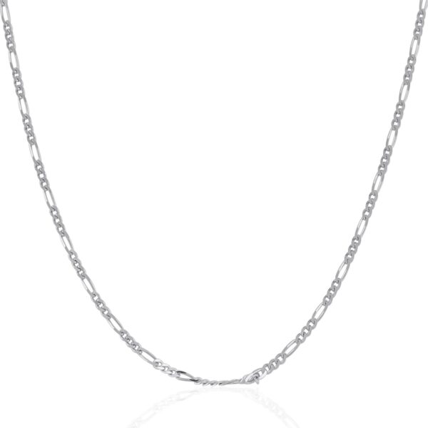 14k White Gold Solid Figaro Chain (1.90 mm) - Image 2