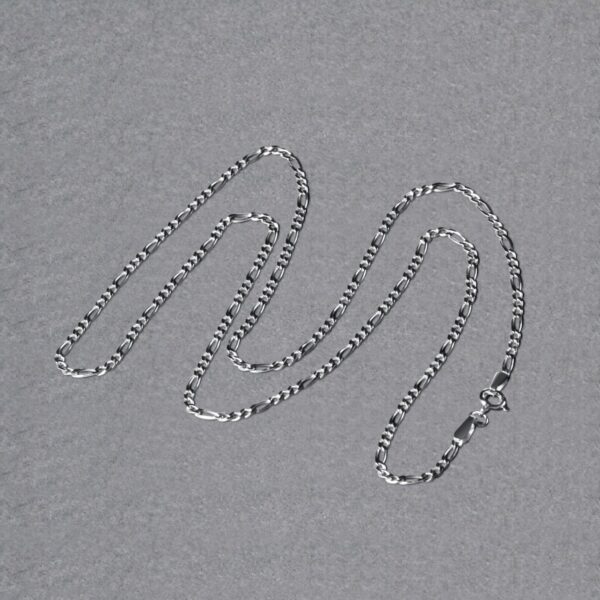 14k White Gold Solid Figaro Chain (1.90 mm) - Image 5