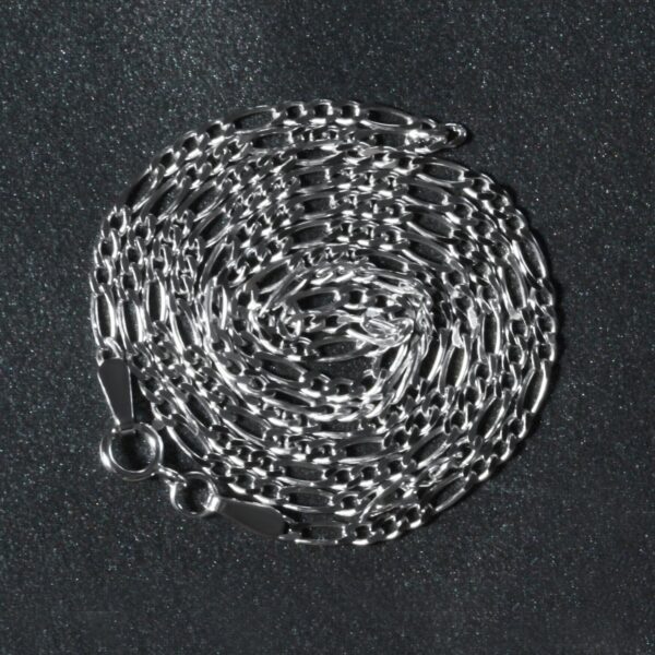 14k White Gold Solid Figaro Chain (1.90 mm) - Image 6