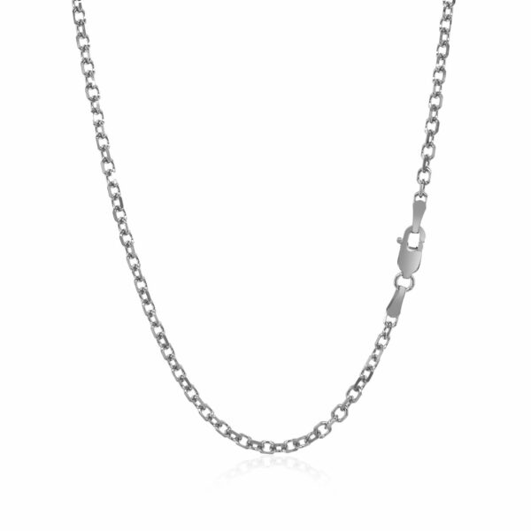 Sterling Silver Rhodium Plated Cable Chain (2.75 mm) - Image 3