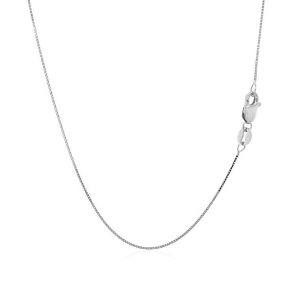 14k White Gold Classic Box Chain (0.60 mm) - Image 3