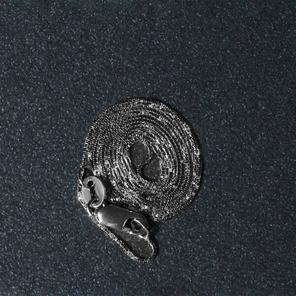 14k White Gold Classic Box Chain (0.60 mm) - Image 6