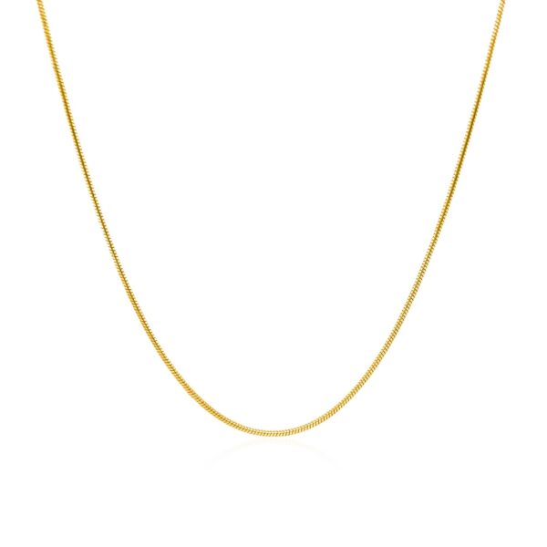 14k Yellow Gold Round Snake Chain (0.90 mm) - Image 2