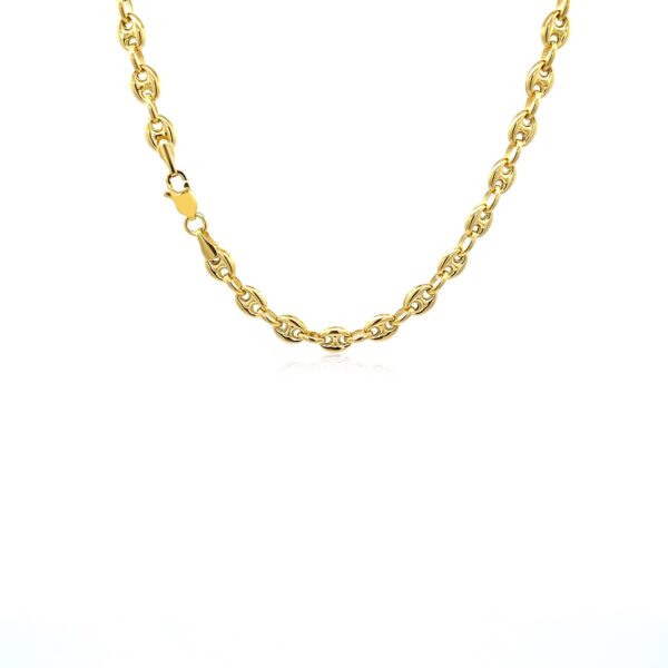 14k Yellow Gold Puffed Mariner Link Chain (4.70 mm) - Image 2