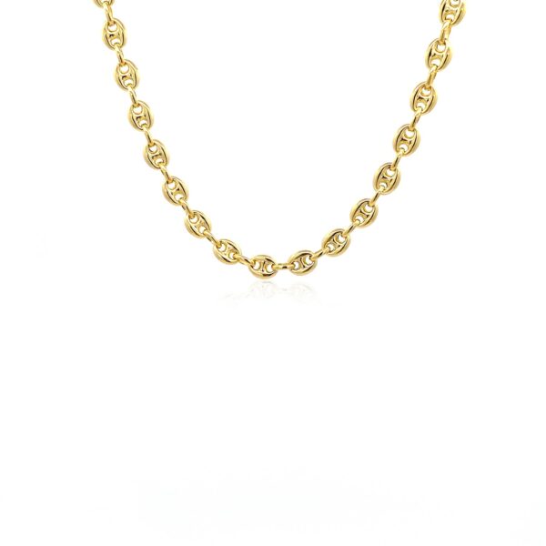 14k Yellow Gold Puffed Mariner Link Chain (4.70 mm) - Image 4