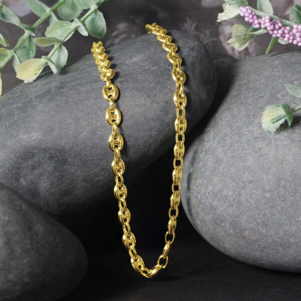 14k Yellow Gold Puffed Mariner Link Chain (4.70 mm) - Image 5